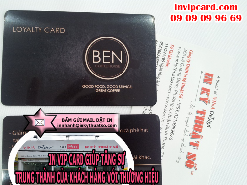 Bấm gửi mail đặt in thẻ VIP card giúp tăng sự trung thành của khách hàng đối với thương hiệu tại Cty TNHH In Kỹ Thuật Số - Digital Printing